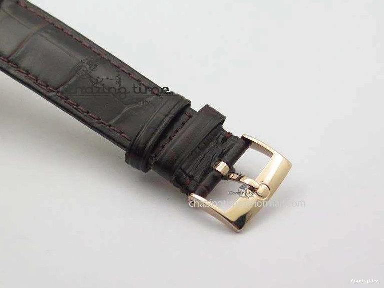 0316 Popular De Ville MK 1:1 Best Edition RG White Dial On Black Leather Asian Seagull T1701 (Sec@6) 8237